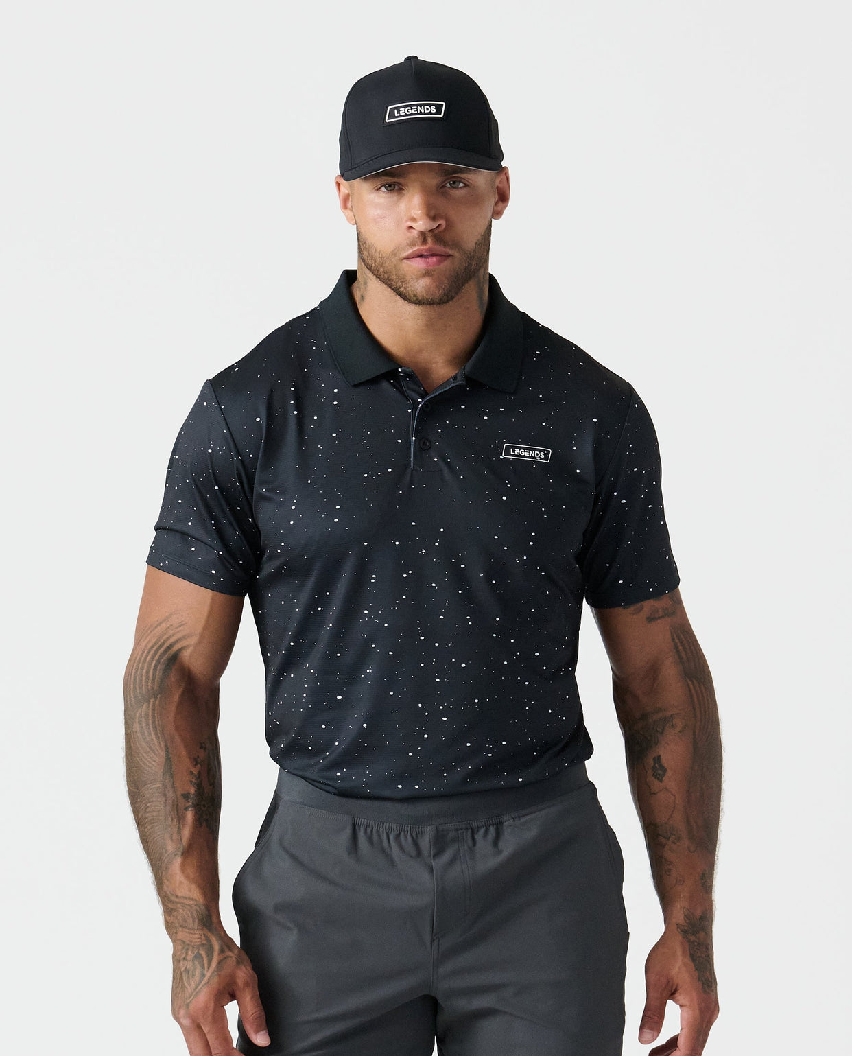 Baldwin Polo Black-White Splatter