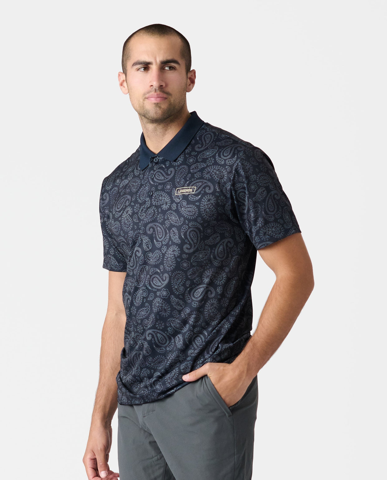 Baldwin Polo Stitch Paisley Ink