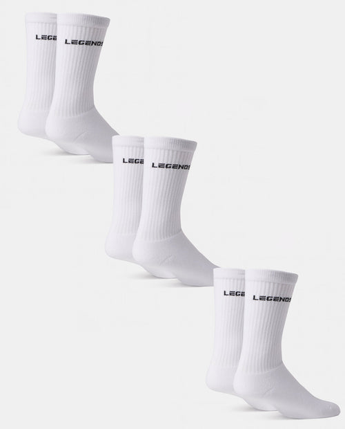 3 Pack Crew Sock White
