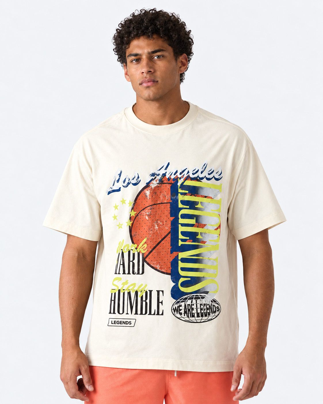 Heritage Oversized Tee WHSH Natural White