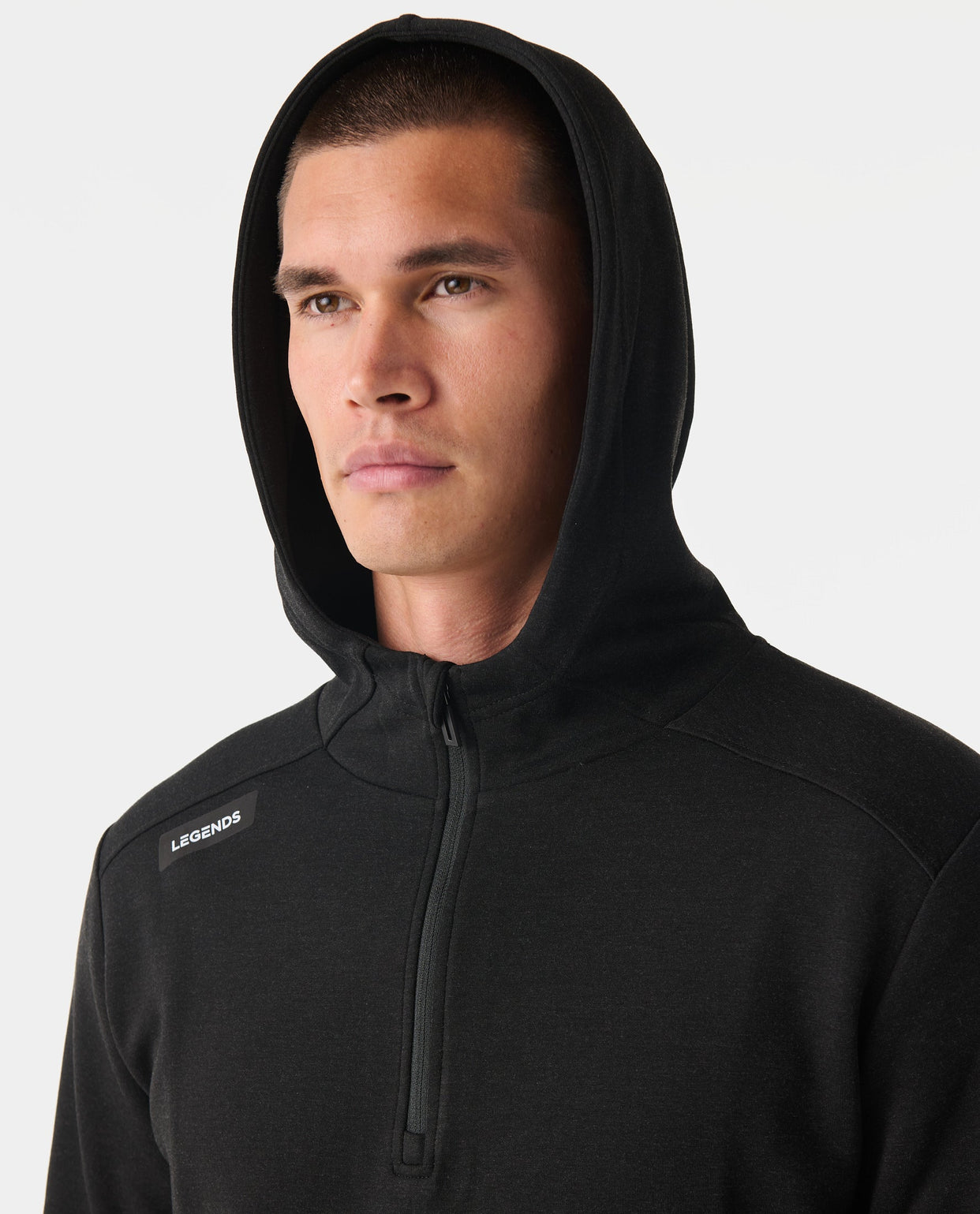 Hawthorne Tech Quarter Zip Hoodie Black Heather