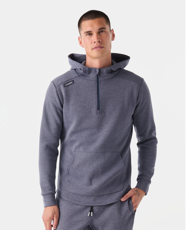 Hawthorne Tech Quarter Zip Hoodie Navy Heather