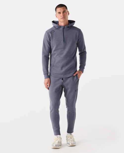 Hawthorne Tech Quarter Zip Hoodie Navy Heather