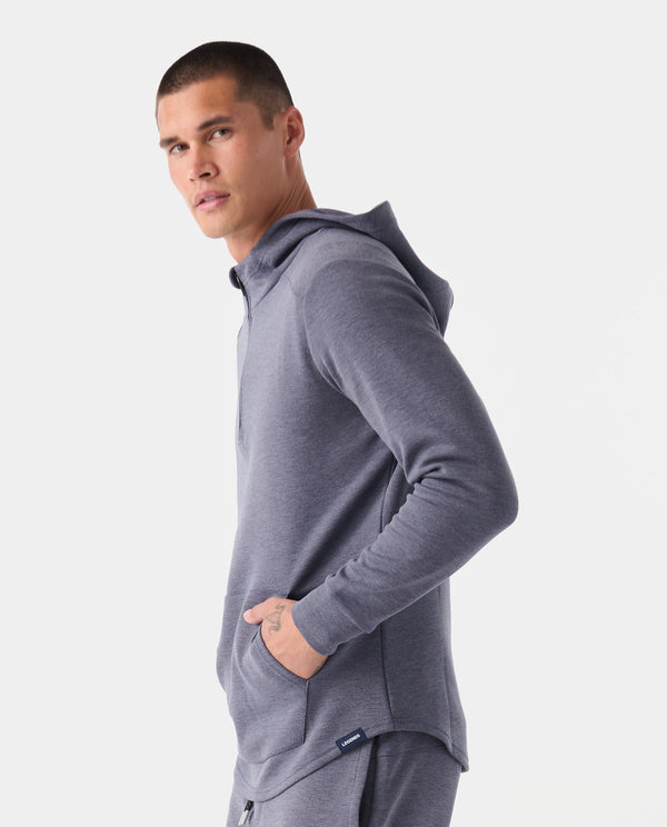 Hawthorne Tech Quarter Zip Hoodie Navy Heather