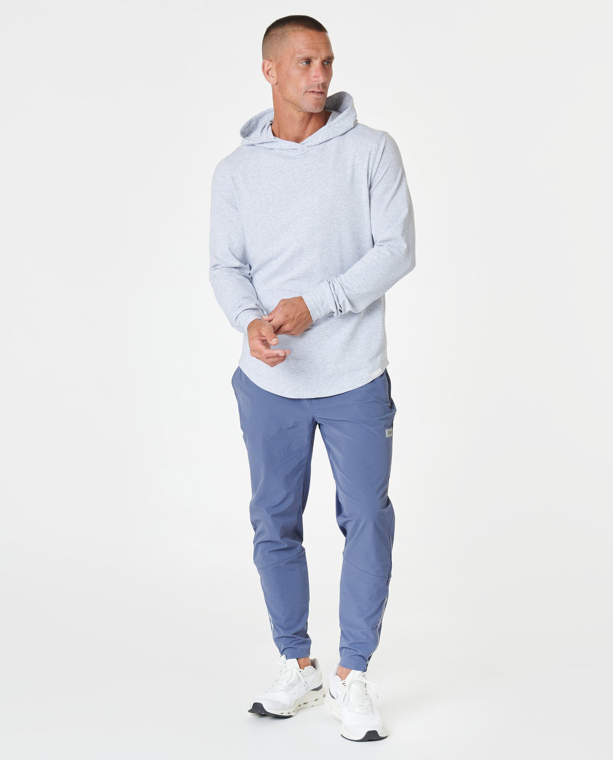 Aviation Tee Hooded LS Heather Gray Plus