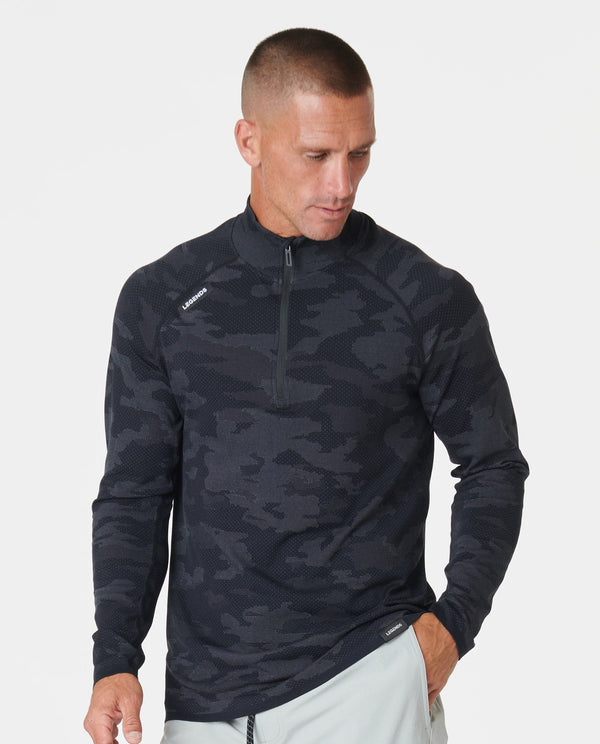 Dash Quarter Zip Black Camo