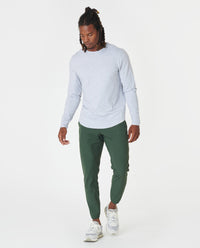 Aviation Tee Curved Hem LS Heather Gray Plus