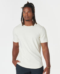 Aviation Tee Curved Hem Natural White