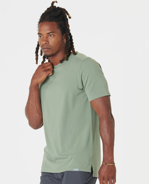 Aviation Tee Split-Hem Sea Spray