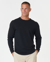 Aviation Tee Curved Hem LS Black