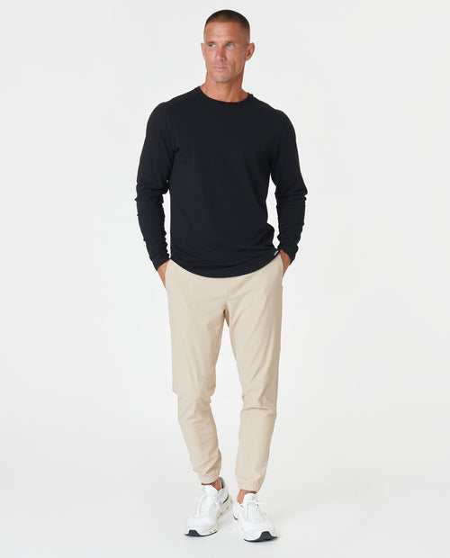 Aviation Tee Curved Hem LS Black Plus