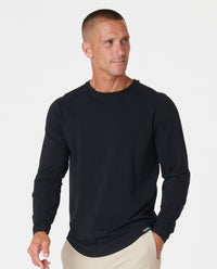Aviation Tee Curved Hem LS Black Plus