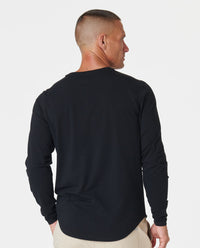 Aviation Tee Curved Hem LS Black Plus