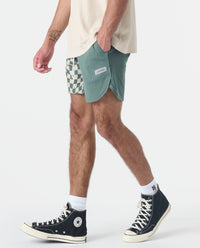 Luka Mesh Short Warped Checkers Hunter Green