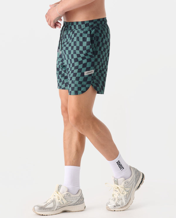 Luka Short Warped Checkers Deep Sage