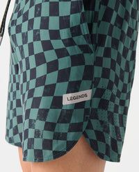 Luka Short Warped Checkers Deep Sage