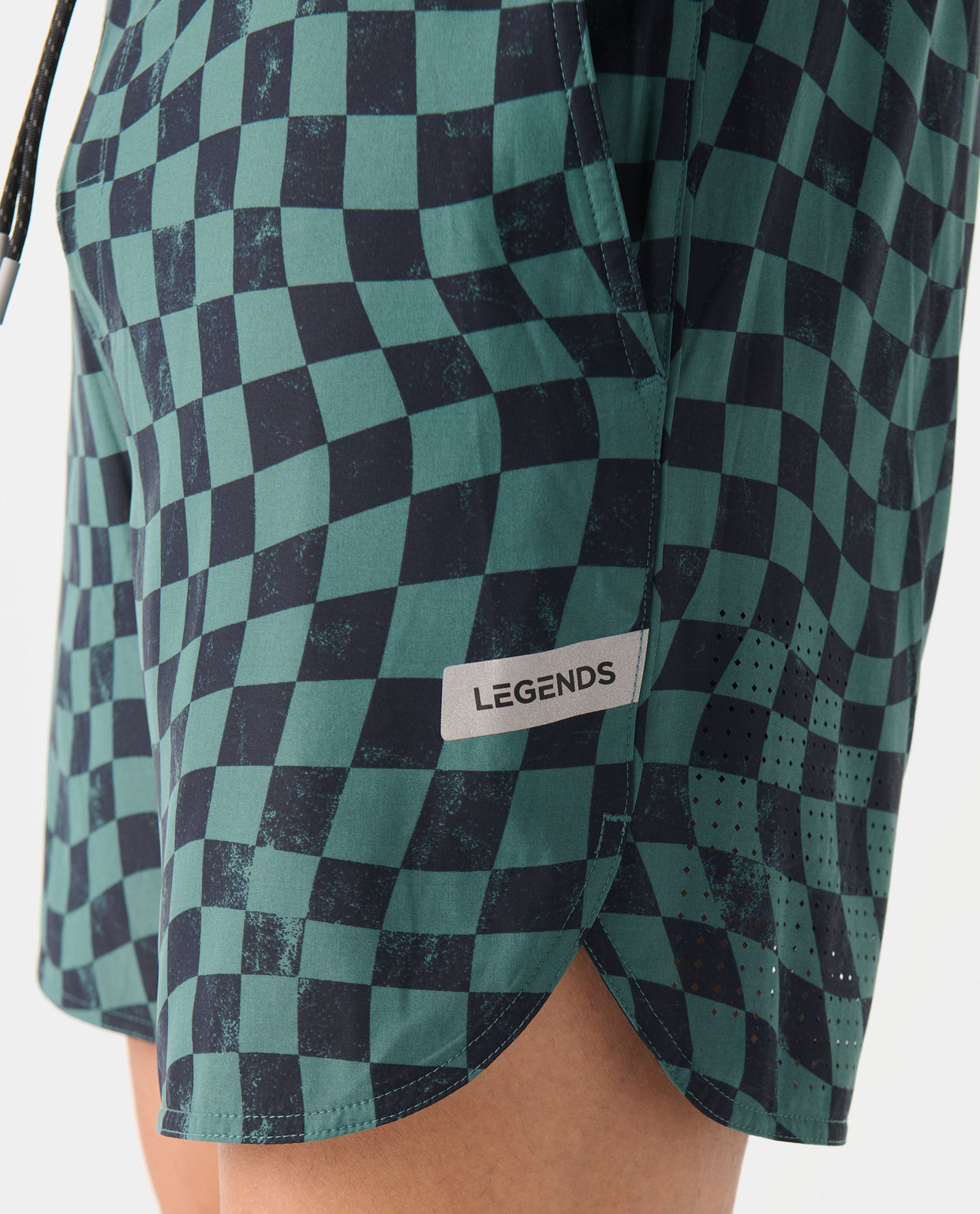 Luka Short Warped Checkers Deep Sage