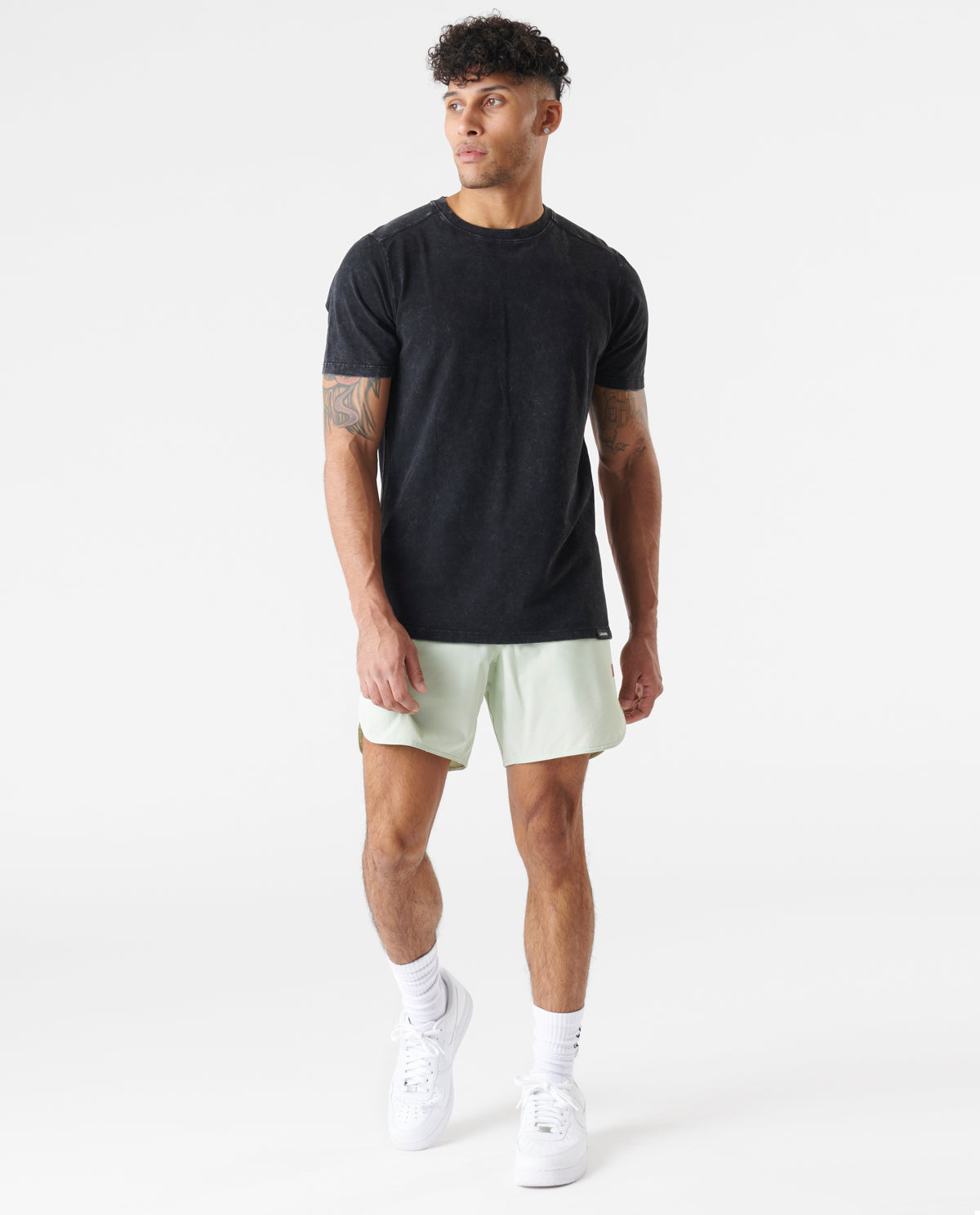 Aviation Tee Split-Hem Washed Black