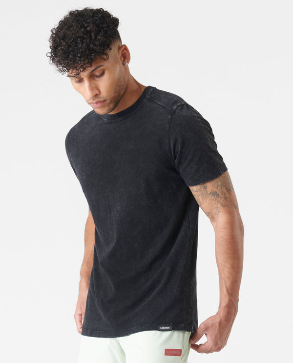 Aviation Tee Split-Hem Washed Black