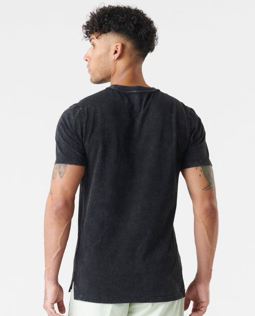 Aviation Tee Split-Hem Washed Black