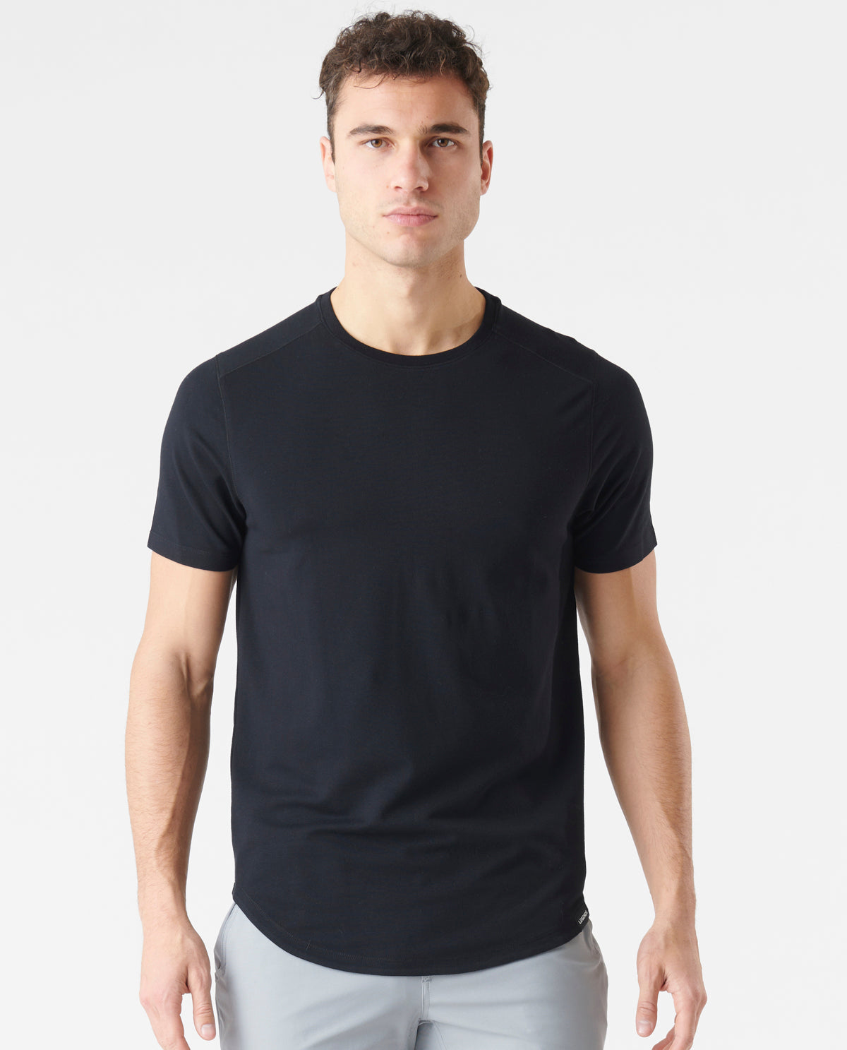 Aviation Tee Curved Hem Black